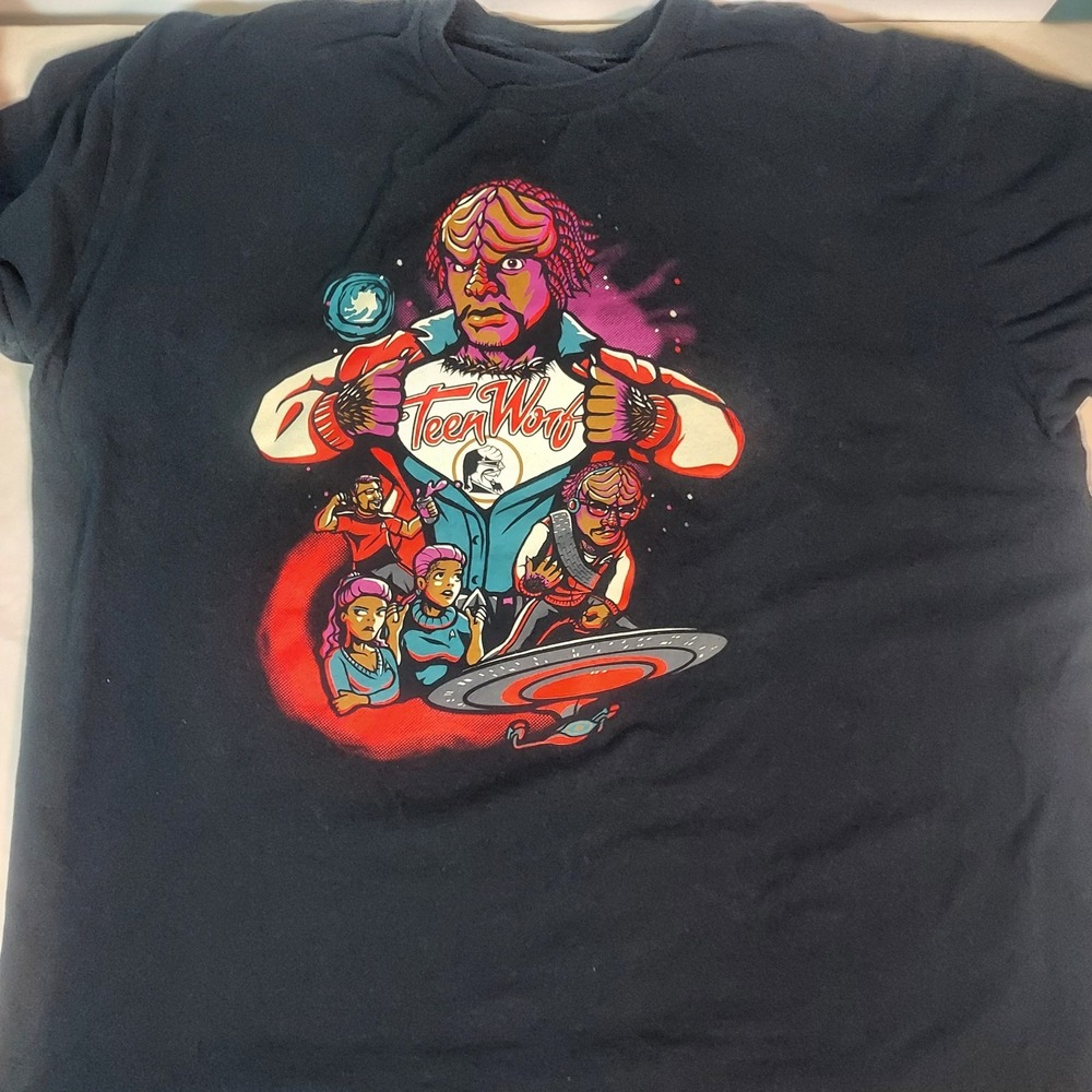 Star Wars Teen Worf Mens Black Tshirt 3- 4xl Cartoon Movie Colorful Grunge